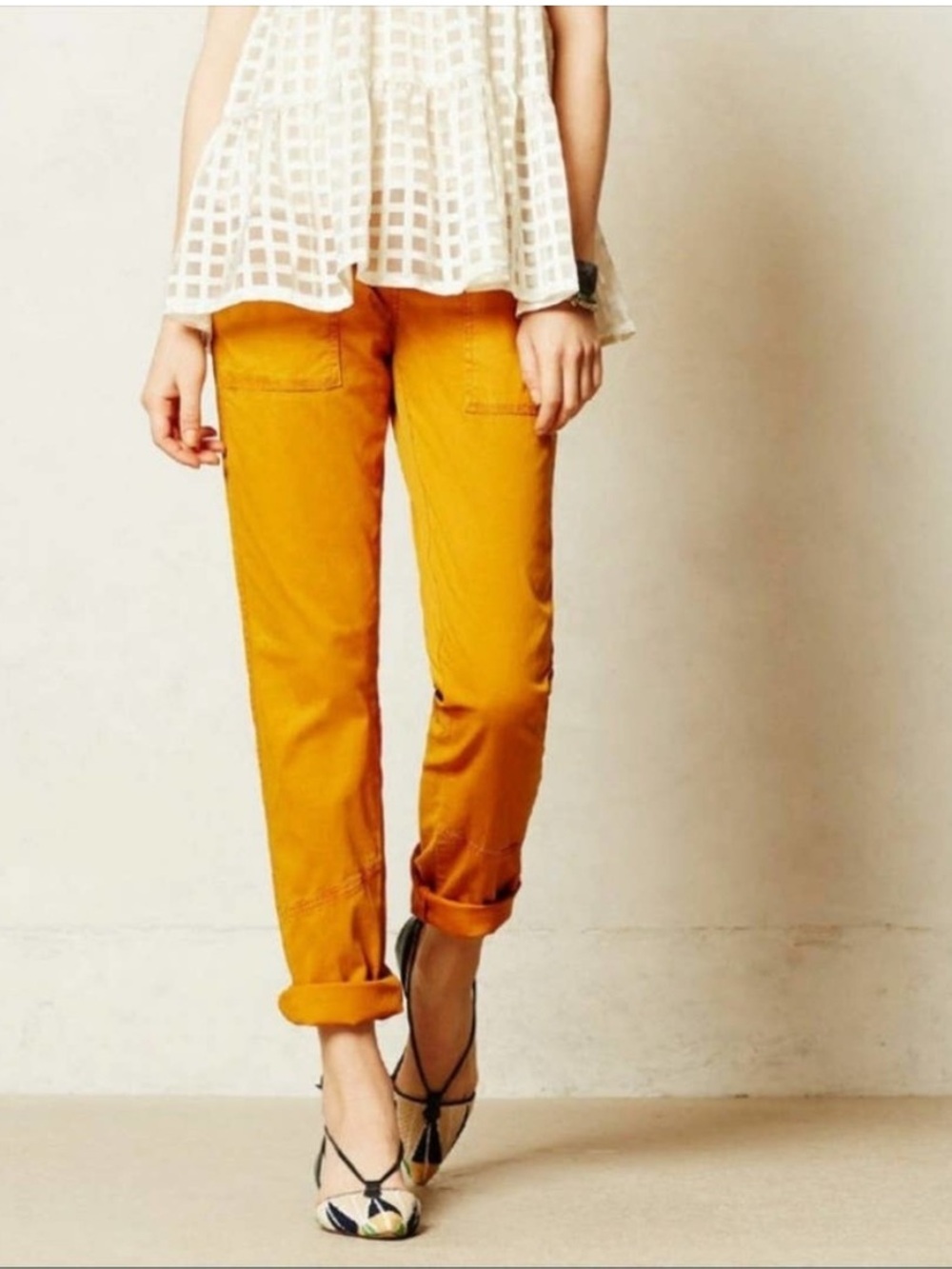 Anthropologie hei hei darby moto utility roll up pants womens 32
